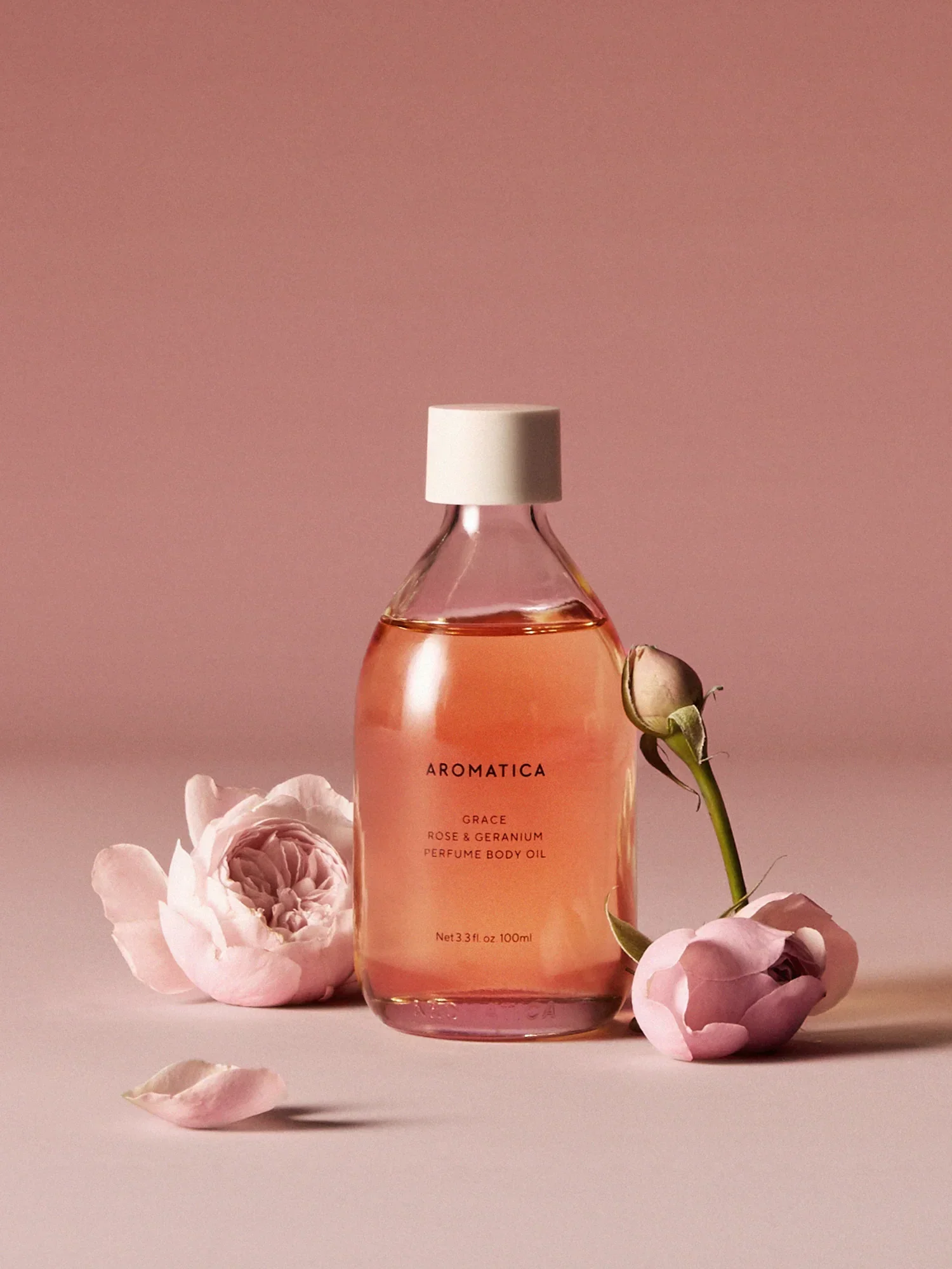 Grace Perfume Body Oil Rose & Geranium 100ml - Image 3