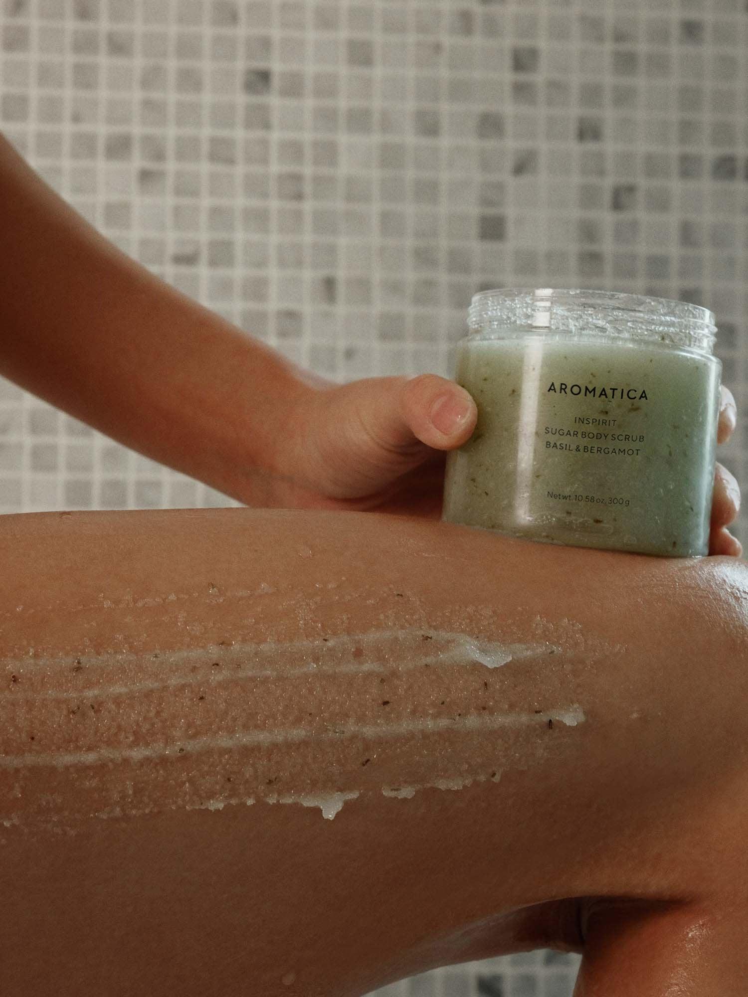 Inspirit Sugar Body Scrub Basil & Bergamot 300g - Image 2