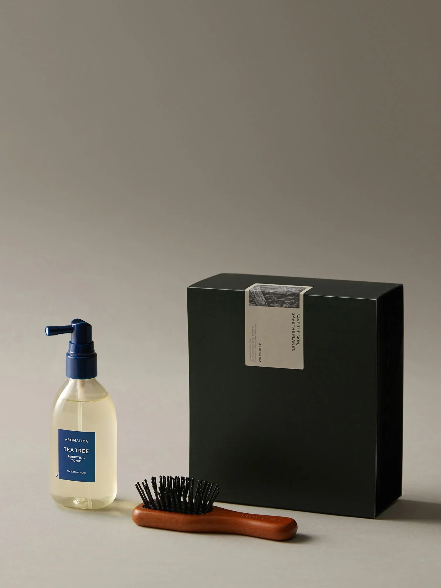 Tea Tree Purifying Tonic & Wooden Brush Set - Image 5
